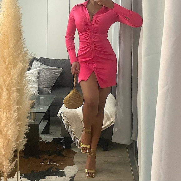 H&M Pink Shirt Dress - Picture 1 of 4